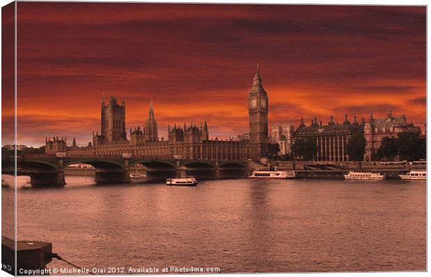 Londons Burning Canvas Print by Michelle Orai