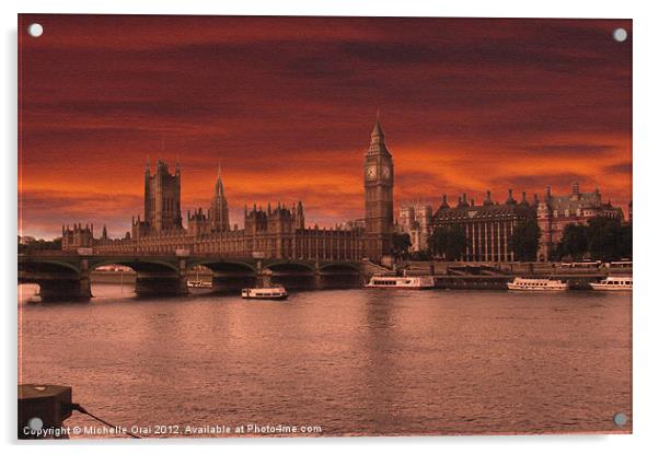 Londons Burning Acrylic by Michelle Orai