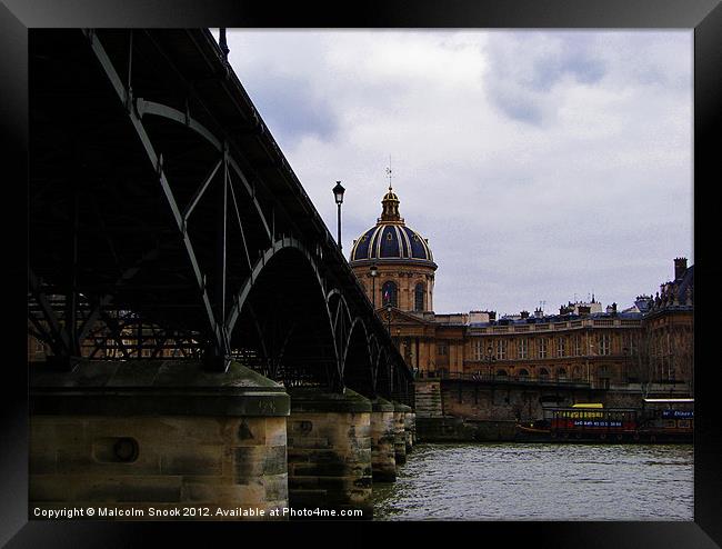 Bridge over the River Seine Framed Print by Malcolm Snook