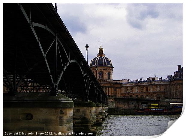 Bridge over the River Seine Print by Malcolm Snook