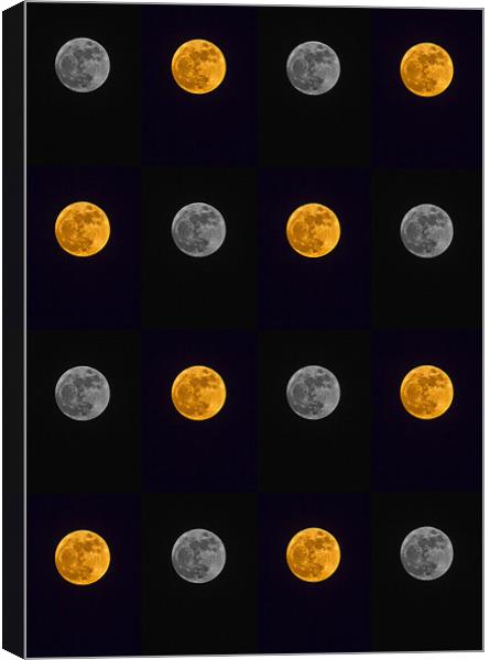 Checkerboard of Moons Canvas Print by Mike Gorton