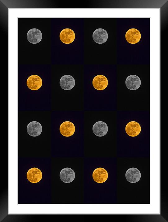 Checkerboard of Moons Framed Mounted Print by Mike Gorton