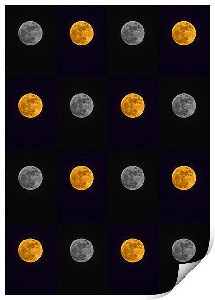 Checkerboard of Moons Print by Mike Gorton
