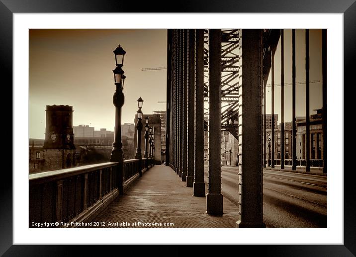 Vintage Tyne Bridge at Newcastle Framed Mounted Print by Ray Pritchard