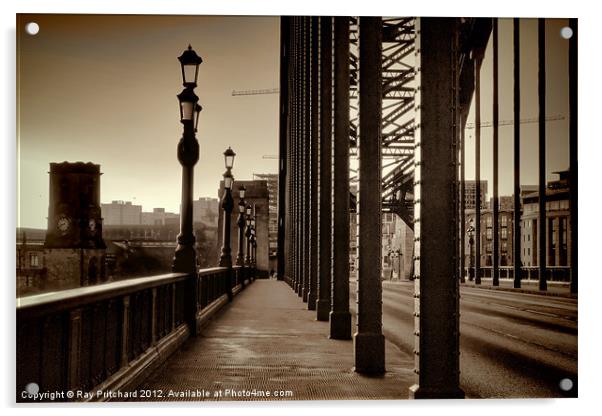 Vintage Tyne Bridge at Newcastle Acrylic by Ray Pritchard