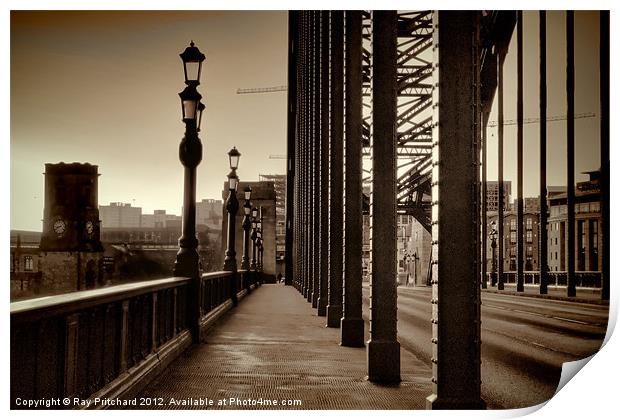 Vintage Tyne Bridge at Newcastle Print by Ray Pritchard