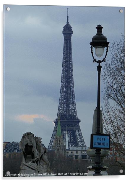 Tower Eiffel and lamp post Acrylic by Malcolm Snook