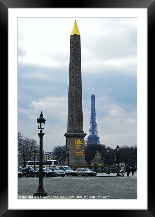 Cleopatras Needle Paris Framed Mounted Print by Malcolm Snook