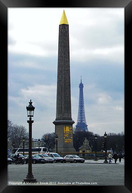Cleopatras Needle Paris Framed Print by Malcolm Snook