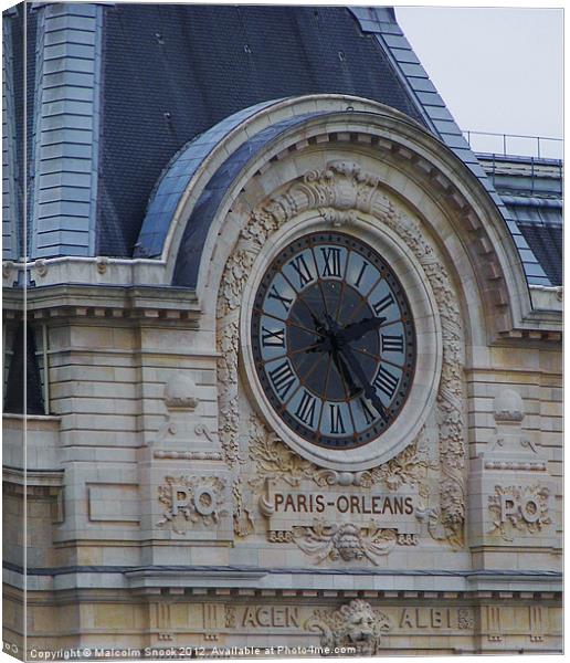 Gare dOrsay Clock Canvas Print by Malcolm Snook