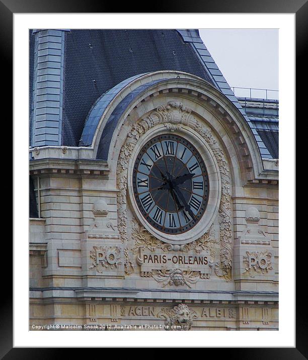 Gare dOrsay Clock Framed Mounted Print by Malcolm Snook