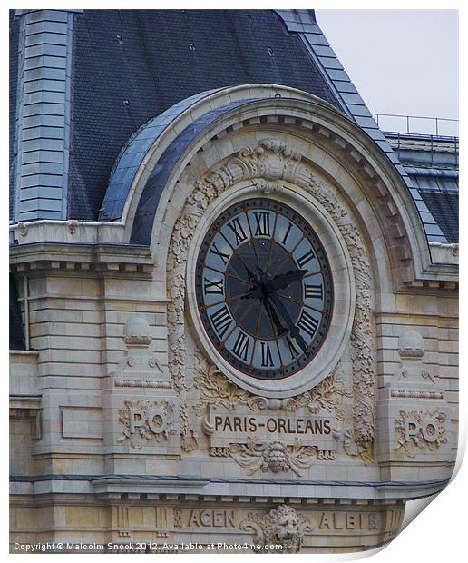 Gare dOrsay Clock Print by Malcolm Snook