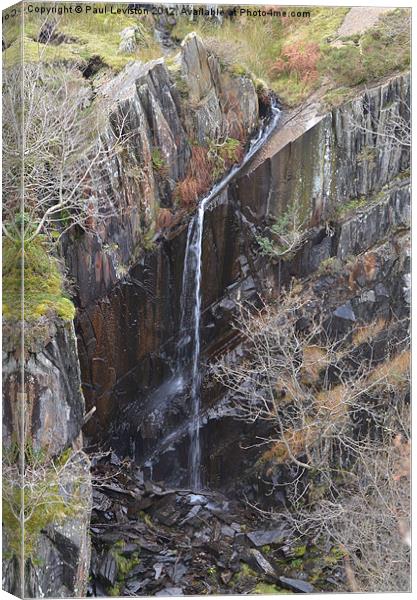  Walna Scar Waterfall Canvas Print by Paul Leviston