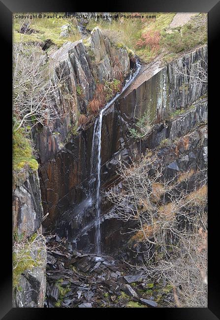  Walna Scar Waterfall Framed Print by Paul Leviston