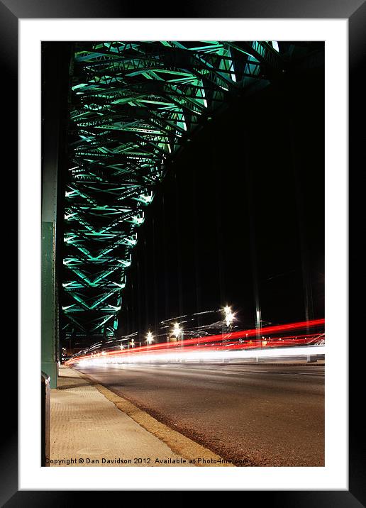 Tyne Bridge Light Trails Framed Mounted Print by Dan Davidson