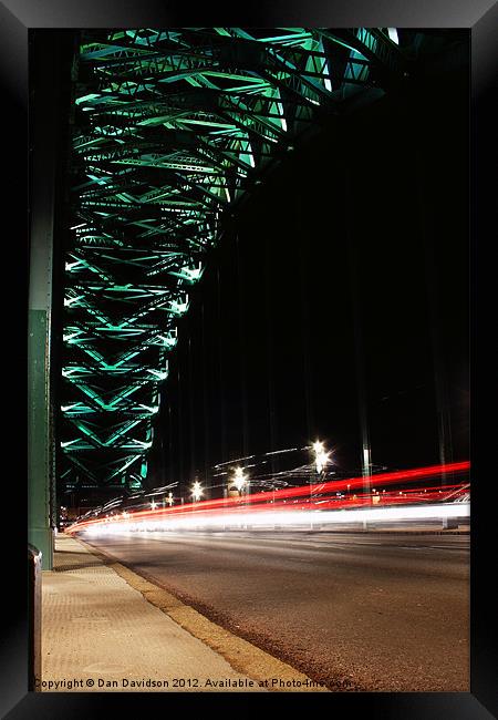 Tyne Bridge Light Trails Framed Print by Dan Davidson