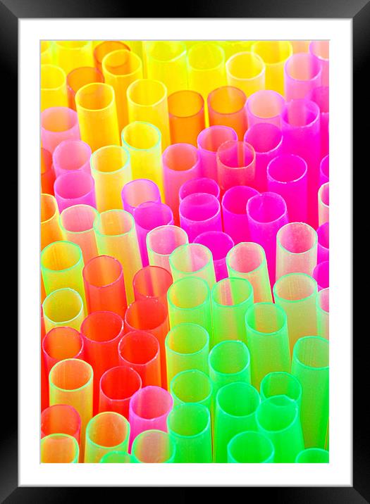 abstract drinking straws #2 Framed Mounted Print by meirion matthias