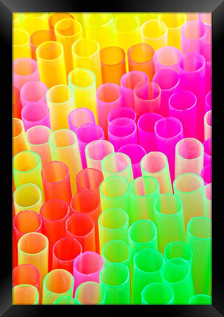 abstract drinking straws #2 Framed Print by meirion matthias