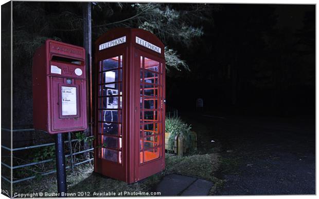 UK Iconic Phone Box and Royal Mail Post Box Canvas Print by Buster Brown