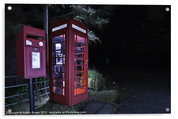 UK Iconic Phone Box and Royal Mail Post Box Acrylic by Buster Brown