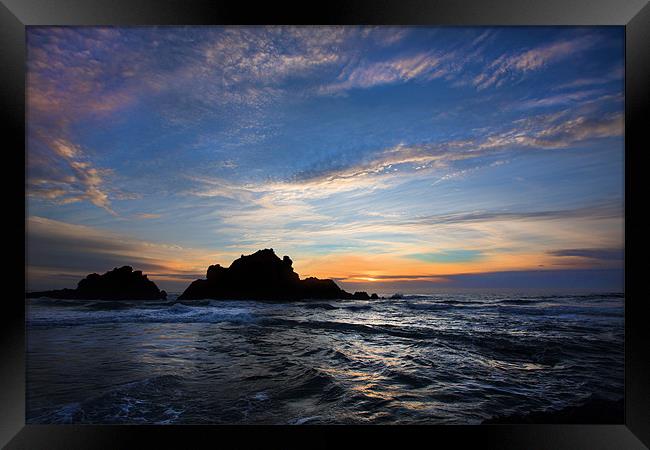 Big Sur sunset Framed Print by David Hare