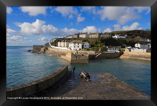 The outer harbour, Porthleven, Cornwall Framed Print by Louise Heusinkveld
