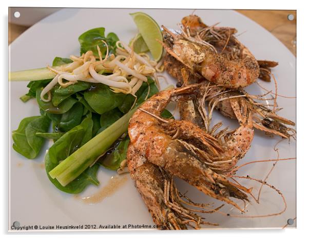 Salt and Pepper Prawns Acrylic by Louise Heusinkveld