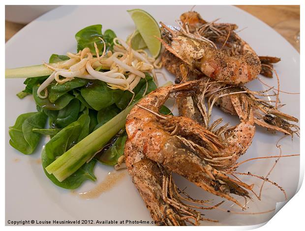 Salt and Pepper Prawns Print by Louise Heusinkveld