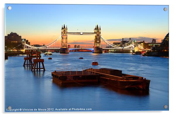 Tower Bridge at sunrise Acrylic by Vinicios de Moura