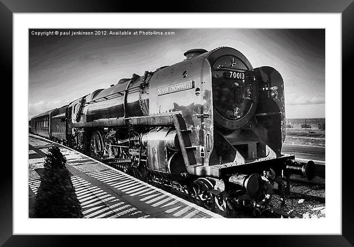 Oliver Cromwell Locomotive Framed Mounted Print by paul jenkinson