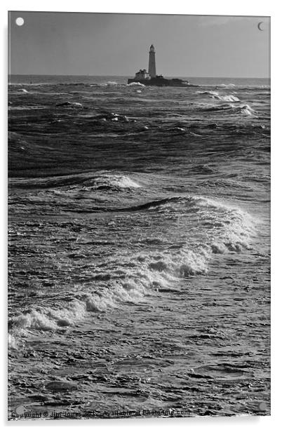 Rough Seas around St Marys Acrylic by Jim Jones