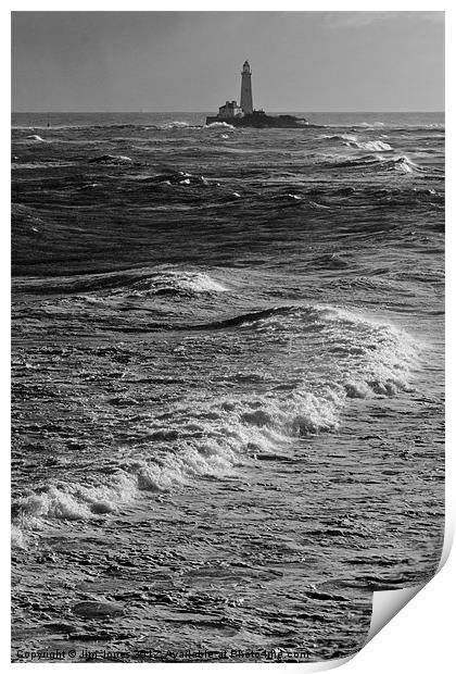 Rough Seas around St Marys Print by Jim Jones