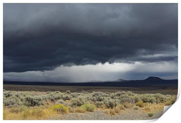 Nevada desert storm Print by Claudio Del Luongo