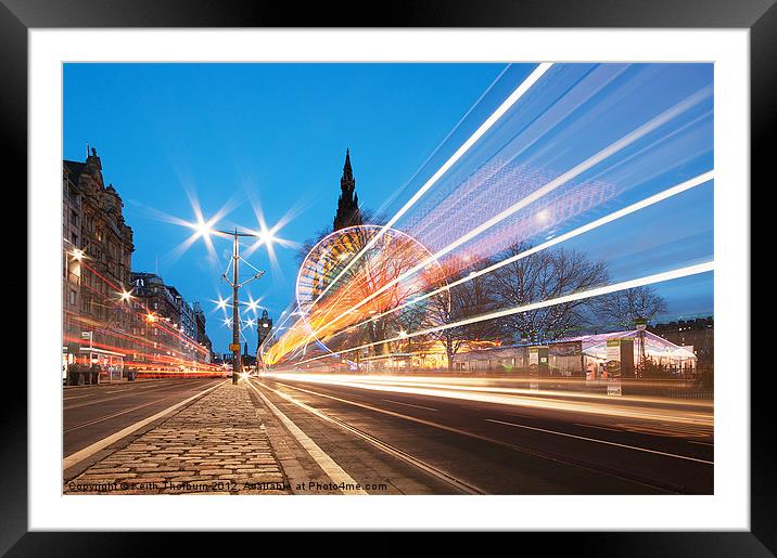 Edinburgh Festive Lights Framed Mounted Print by Keith Thorburn EFIAP/b