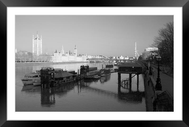 Lamberth Bridge View London Framed Mounted Print by Clive Eariss