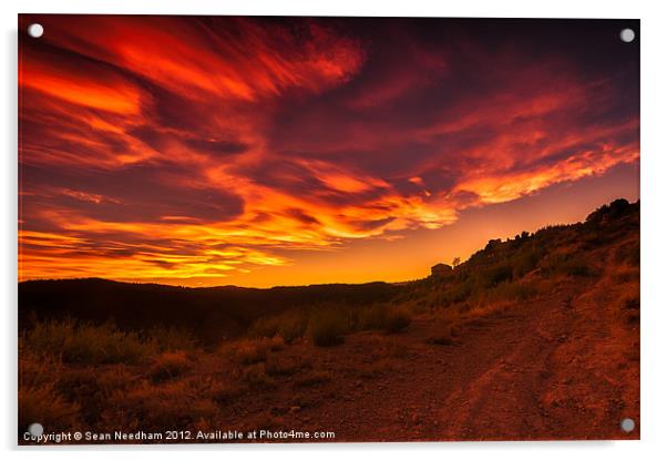 Fiery Sky Sunset Acrylic by Sean Needham