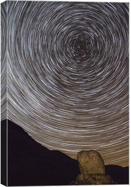 Star Trails Bruces Stone Scotland Canvas Print by Derek Beattie