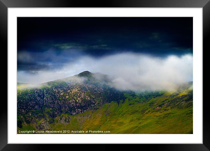 Clouds over Bull Crag and Maiden Moor Framed Mounted Print by Louise Heusinkveld