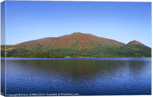 Skiddaw in the Evening, The Lake District Canvas Print by Diane Griffiths