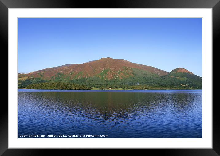 Skiddaw in the Evening, The Lake District Framed Mounted Print by Diane Griffiths