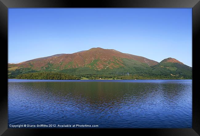 Skiddaw in the Evening, The Lake District Framed Print by Diane Griffiths