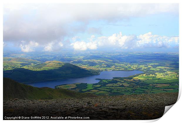 View from Skiddaw Print by Diane Griffiths