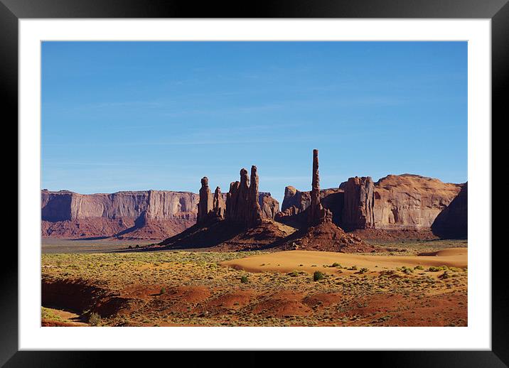 Sand and rocks in Monument Valley, Arizona Framed Mounted Print by Claudio Del Luongo