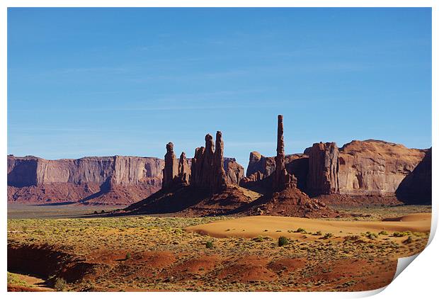 Sand and rocks in Monument Valley, Arizona Print by Claudio Del Luongo
