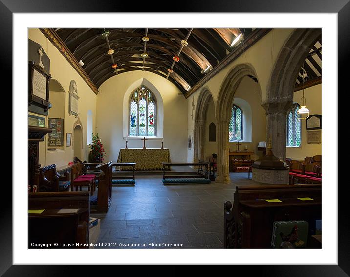 Interior of St Just in Roseland Church, Cornwall Framed Mounted Print by Louise Heusinkveld