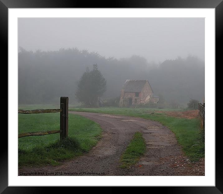 Old Building In The Mist Framed Mounted Print by Mark  F Banks