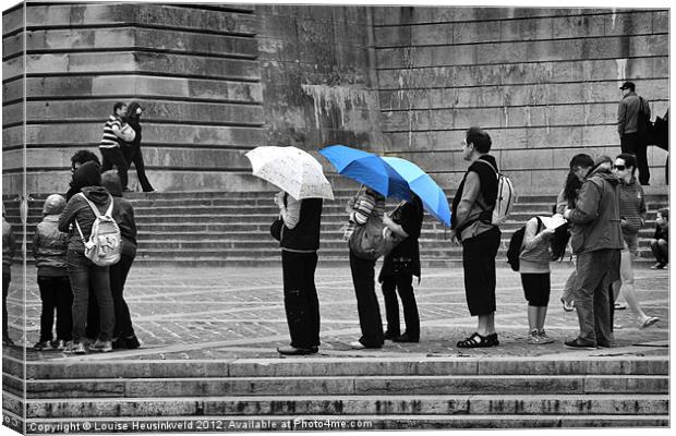Rainy Day Queue Canvas Print by Louise Heusinkveld