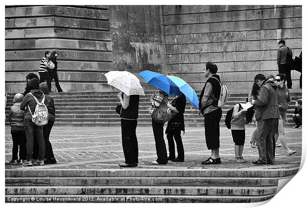 Rainy Day Queue Print by Louise Heusinkveld