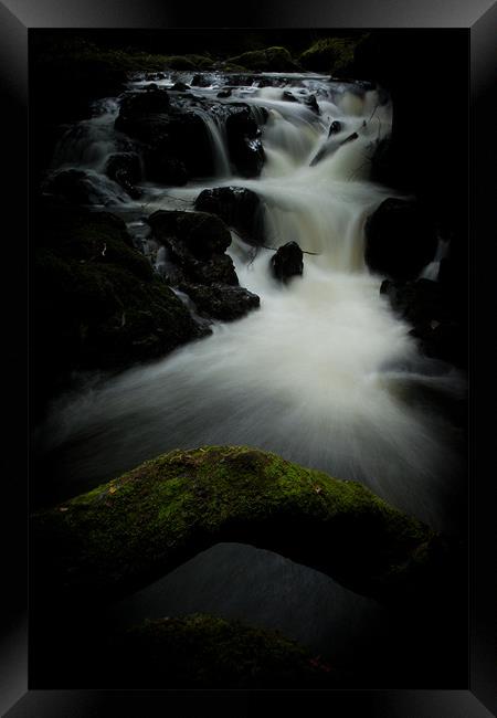 Rumbling Bridge Waterfall, Crook of Devon, Scotlan Framed Print by Louise Bellin