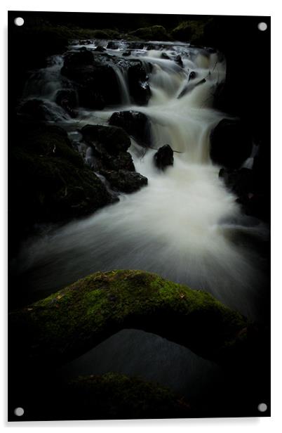 Rumbling Bridge Waterfall, Crook of Devon, Scotlan Acrylic by Louise Bellin